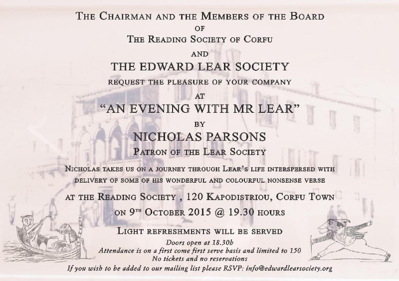 “An Evening with Mr Lear”